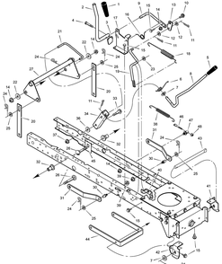 Mower Housing Suspension Diagram and Parts List for 465600X31A 2003 Briggs and Stratton Lawn Tractor